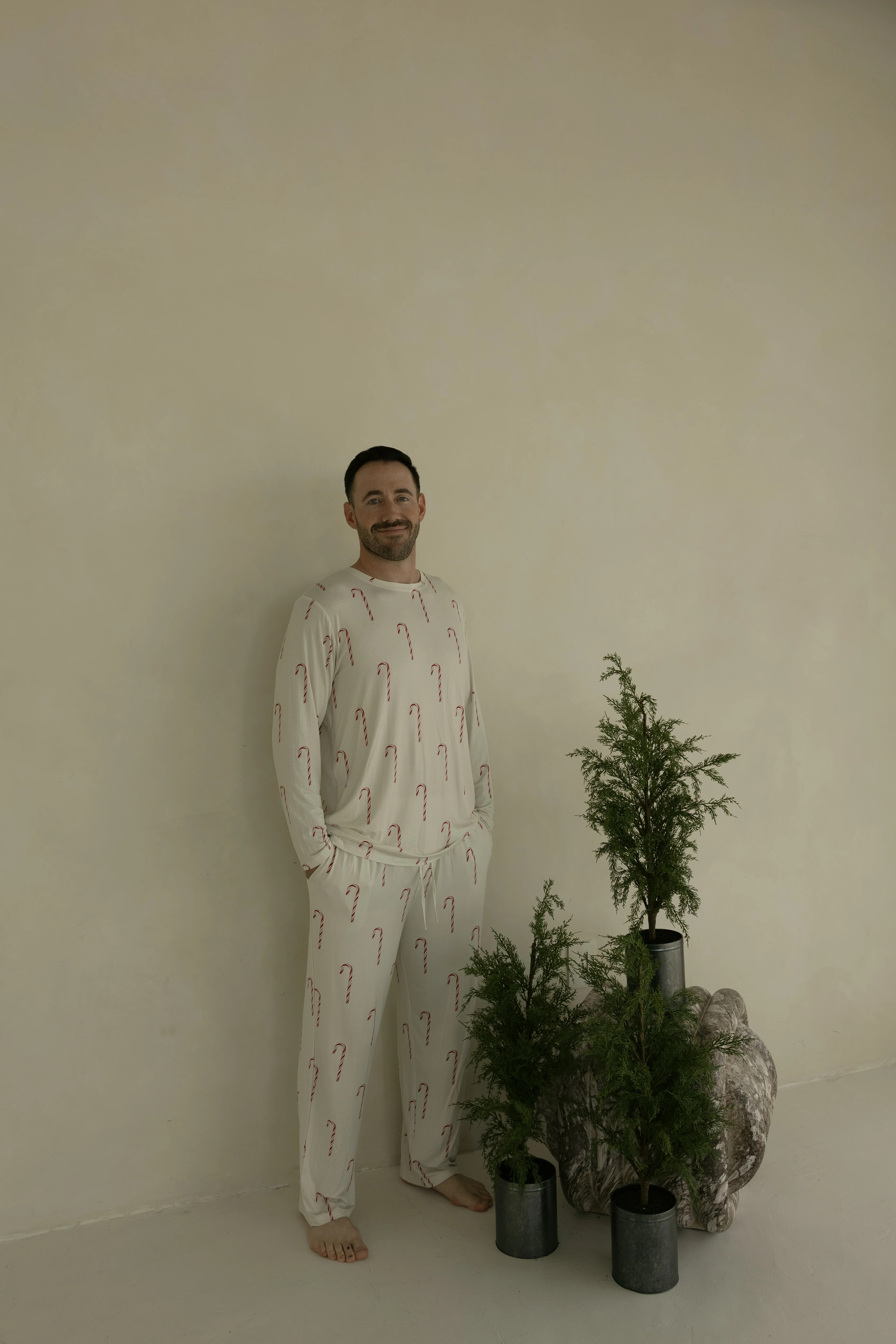 Men's Bamboo Pajamas | Candy Cane | Forever French