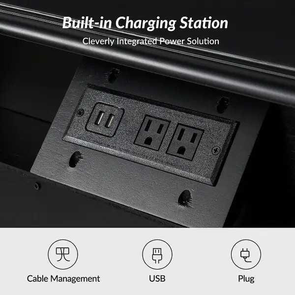 Sidney Traditional 3-Drawer Nightstand with Built-In Outlets and USB by HULALA HOME - Walnut-set ... | Bed Bath & Beyond