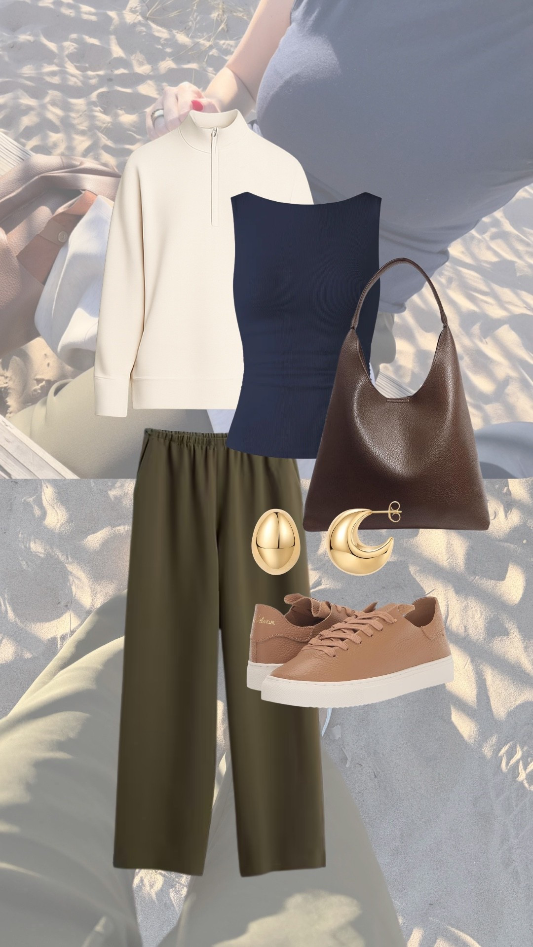 The Alfred war for our gorgeous early spring walk by the lake yesterday! 🌊🤎

Top: Medium | this is the Spanx air essentials dupe! I bought this into colors last year and have gotten so much weight out of it.

Bottoms: these are my recent gap find - the viral Aritzia pants for way less! I’m wearing a medium in the regular, but if you’re above 5’8 I would say get the long.￼

Sneakers: I honestly cannot believe we sold out this color way, but they are available in different colors as well as suede! Linked below 🫶🏻

#LTKSeasonal #LTKMidsize #LTKgrwm