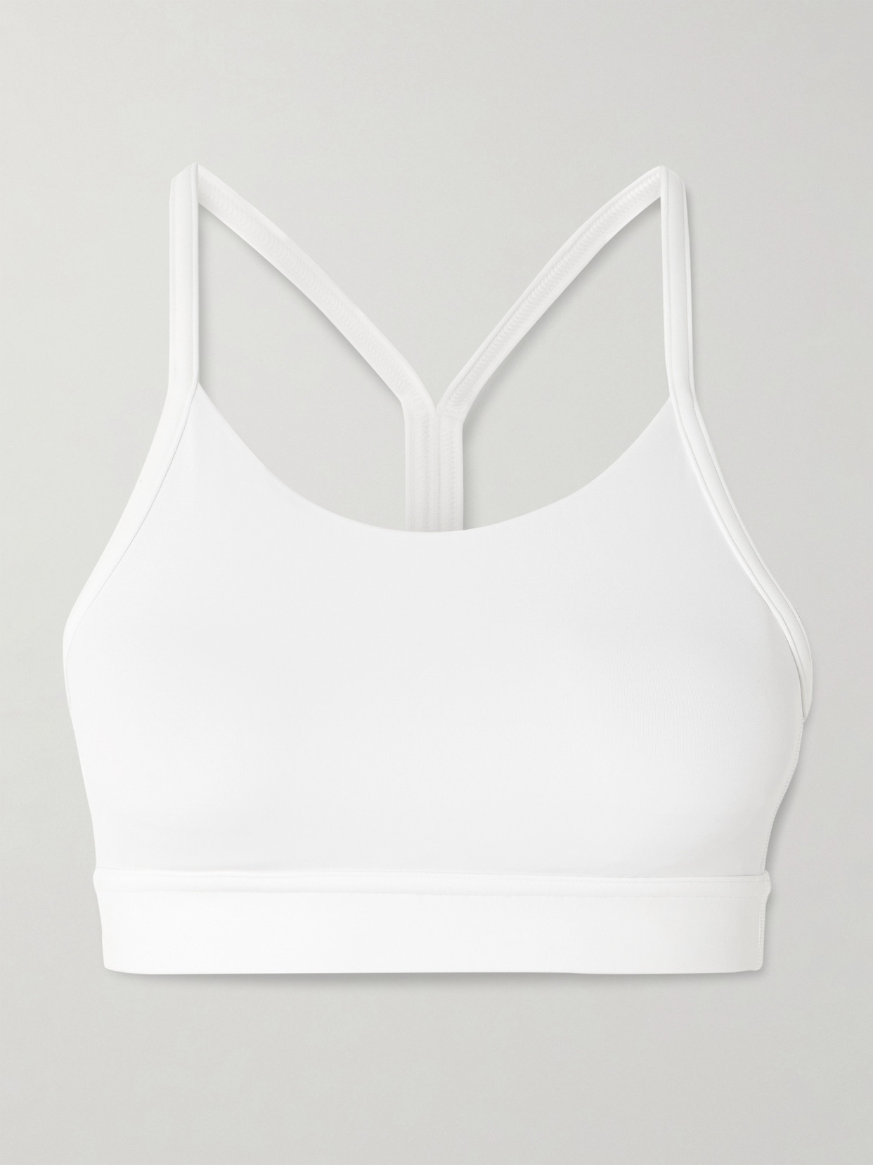 lululemon - Flow Y Stretch Recycled Mesh-trimmed Sports Bra - White | NET-A-PORTER (US)