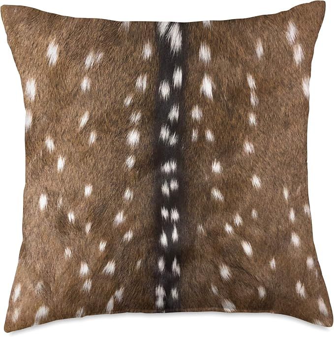 Exotic Accessories Exotic Axis Deer Hide Print Throw Pillow, 18x18, Multicolor | Amazon (US)