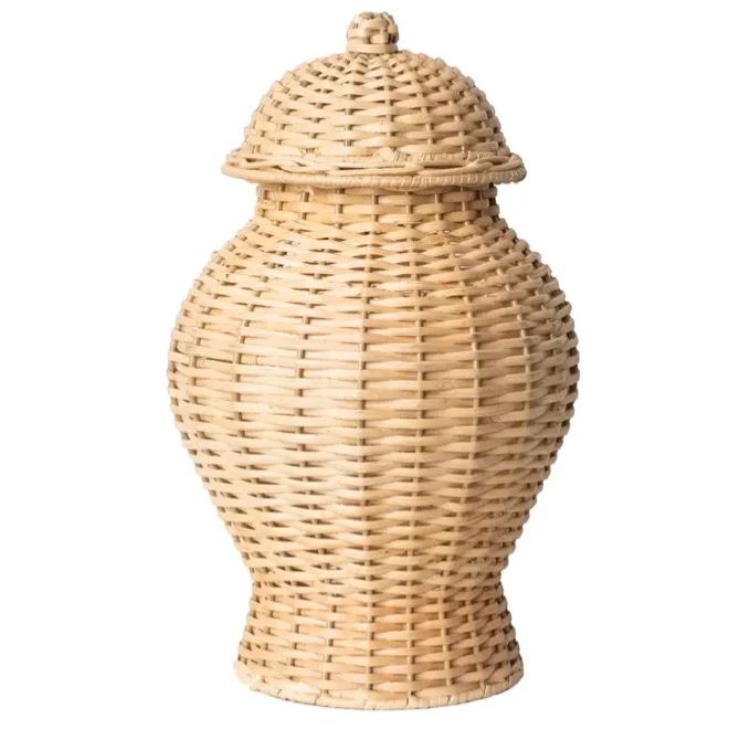 Round Wicker Ginger Jars - (Two Sizes Available) | Sea Marie Designs