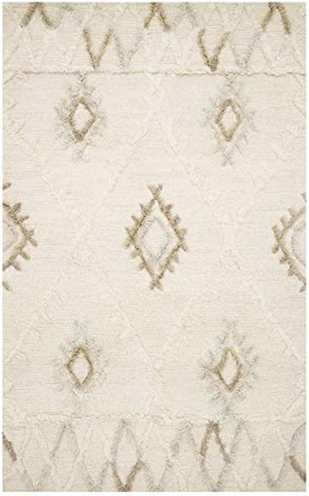 Loloi Symbology Collection Geometric Morrocan Area Rug, 9'-3" X 13', Ivory/Slate | Amazon (US)