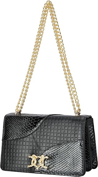 Leather Shoulder Bag Chain Purse for Women - Fashion Crossbody Bags Vintage Snake Print Underarm ... | Amazon (US)