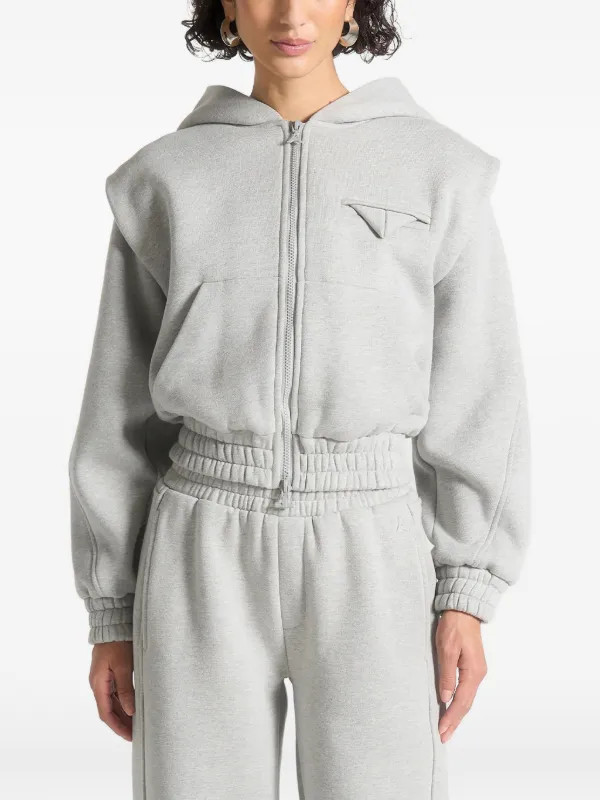 wide shoulder zip through hoodie | Farfetch Global