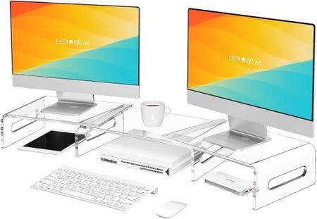 Dual Monitor Stand Riser, Acrylic Monitor Stand.  Click on the “Shop PRIME DAY collage” collections on my LTK to shop.  Have an amazing day. xoxo