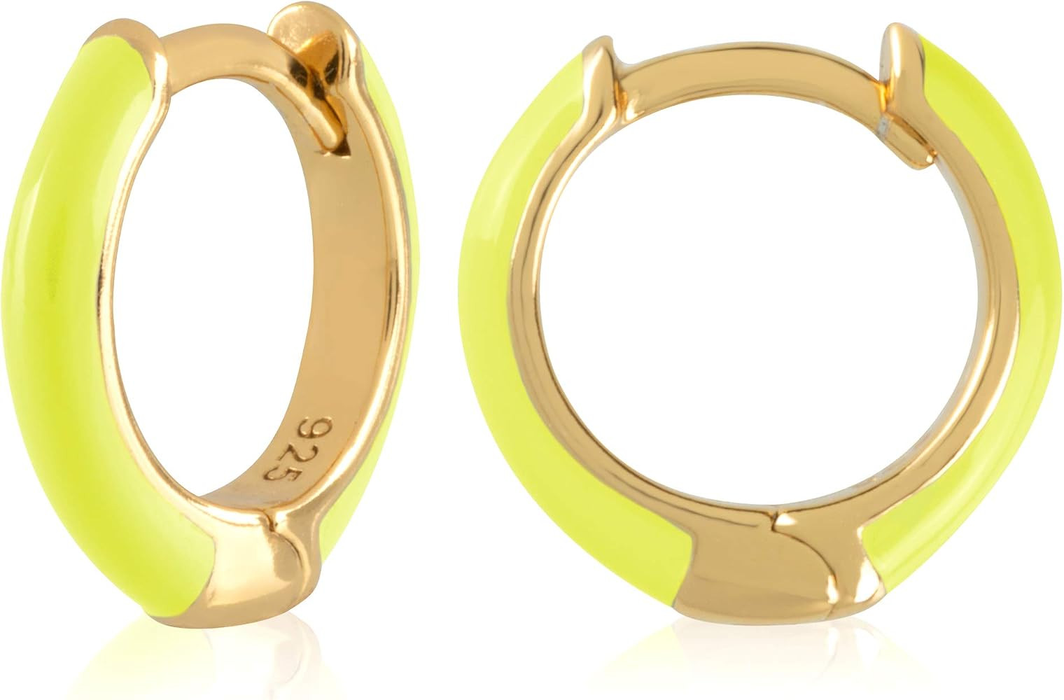 14k Gold Plated Enamel Huggie | Amazon (US)