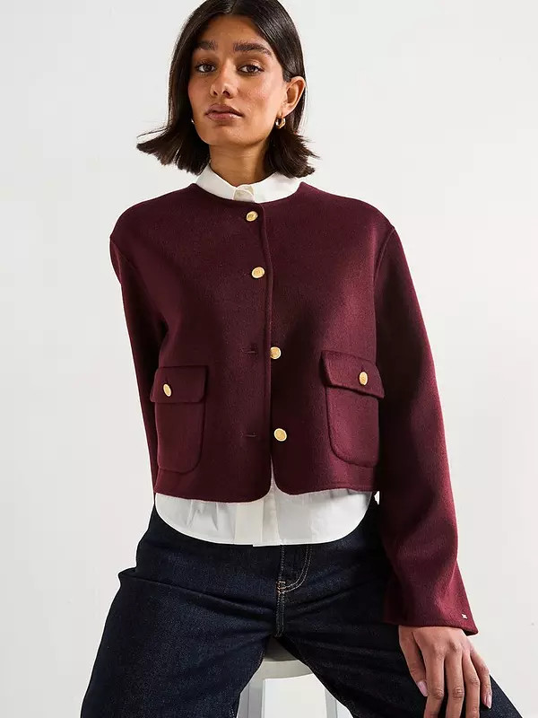 Tommy Hilfiger Wool Tailored Jacket - Red | Very (UK)