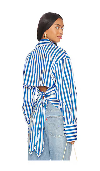 SIMONMILLER Loch Button Up Shirt in Blue. - size XS | Revolve Clothing (Global)