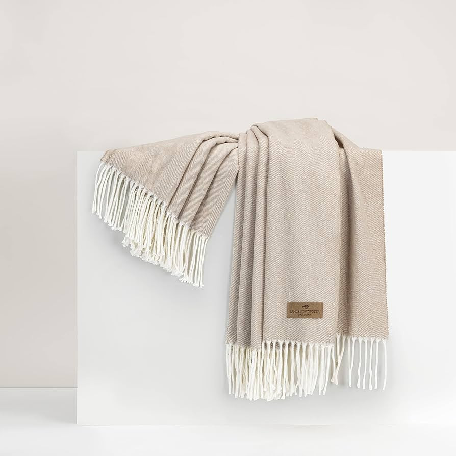 Lands Downunder Lightweight Luxury Herringbone Throw Blanket – Soft Woven Decorative Cotton Thr... | Amazon (US)