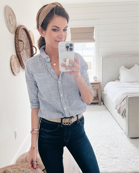 Classic coastal style! Shirt is a save, jeans are splurge. Use code RACHELXSPANX for a discount on the jeans. I have xs tall in the jeans and xs in the amazon top.

#LTKsalealert #LTKworkwear #LTKunder50