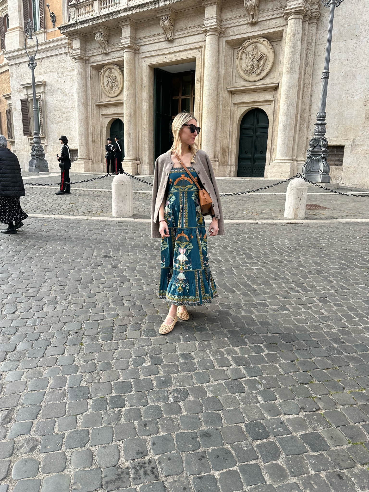 Travel outfit, spring outfit, Italy outfit, spring dress, spring shoes, flats, travel bag, crossbody, cardigan 

#LTKtravel #LTKstyletip #LTKSeasonal