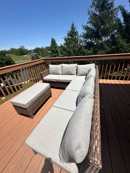 Finallyyyyyy purchased an outdoor sofa set for the lake! We are on year three of making it work because we couldn’t settle on what layout and size to purchase. We landed on this super inexpensive set (also comes with a table- not pictured). I’d say that it’s incredible for your dollar! Outdoor sectionals can get so expensive. This one is SO cheap (less than $800 for everything AND it comes with covers!!) and we are really happy with it! If the kids or renters beat it up, we won’t be brokenhearted  

#LTKSeasonal #LTKxWalmart #LTKHome