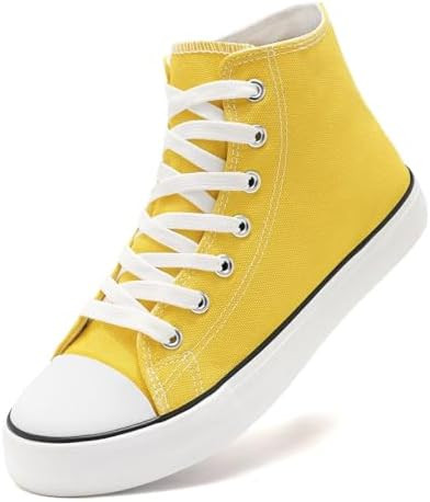 Women High Top Lace Up Casual Canvas Sneakers, Comfortable Lightweight Classic Fashion Tennis Sho... | Amazon (US)