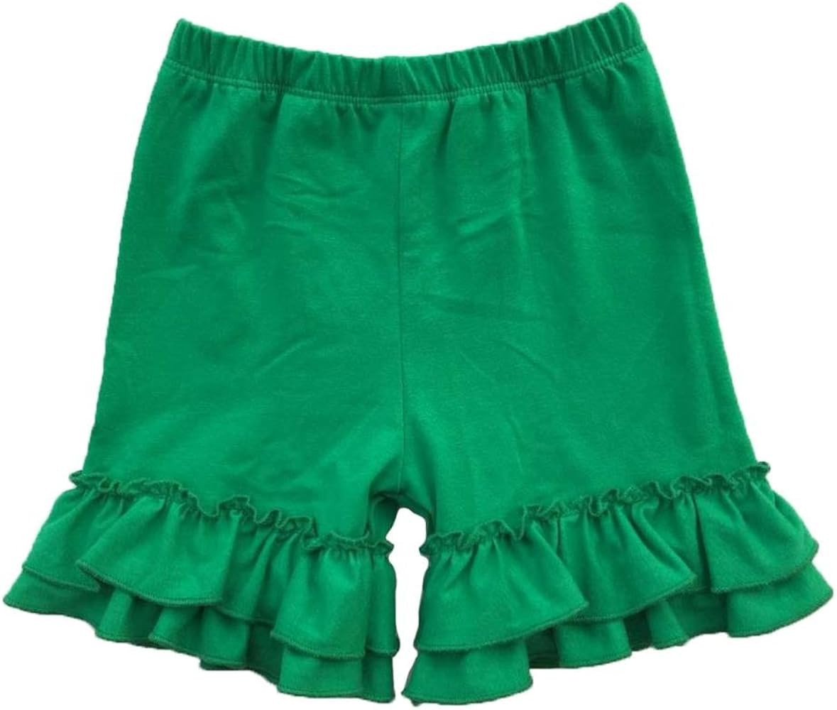 Baby Little Girls Solid Ruffles Cotton Shorts Pants (0-8 Years) | Amazon (US)