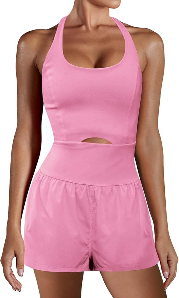 Panadila Womens Workout Onesie Athletic Running Romper One Piece Exercise Outfit Gym Clothes Sets... | Amazon (US)