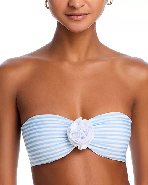 Rosette Striped Bandeau Bikini Top - Exclusive | Bloomingdale's (US)