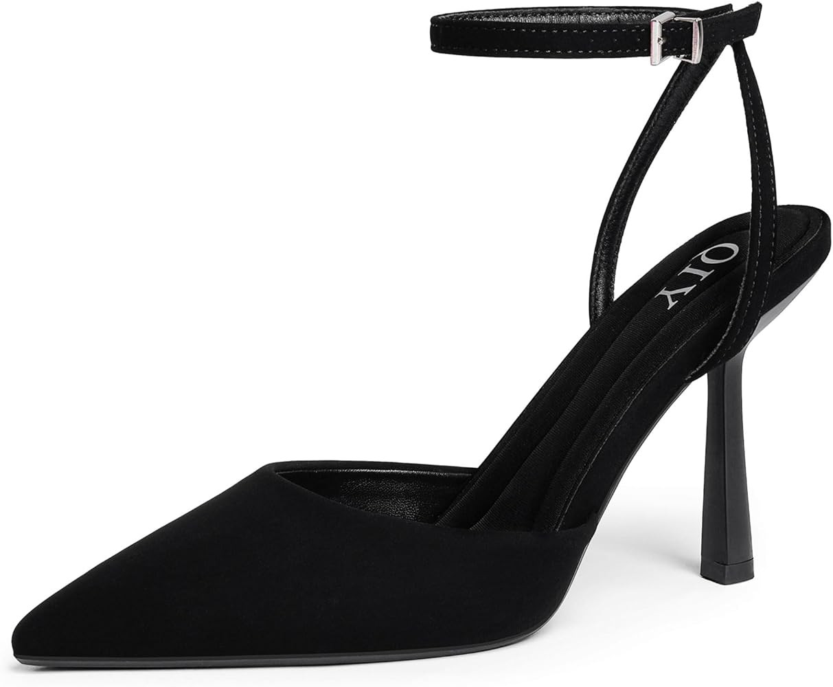 Closed Toe Ankle Strap Heels Women Pumps Pointed Toe Heeled Sandals for Women Stiletto Wedding Dr... | Amazon (US)