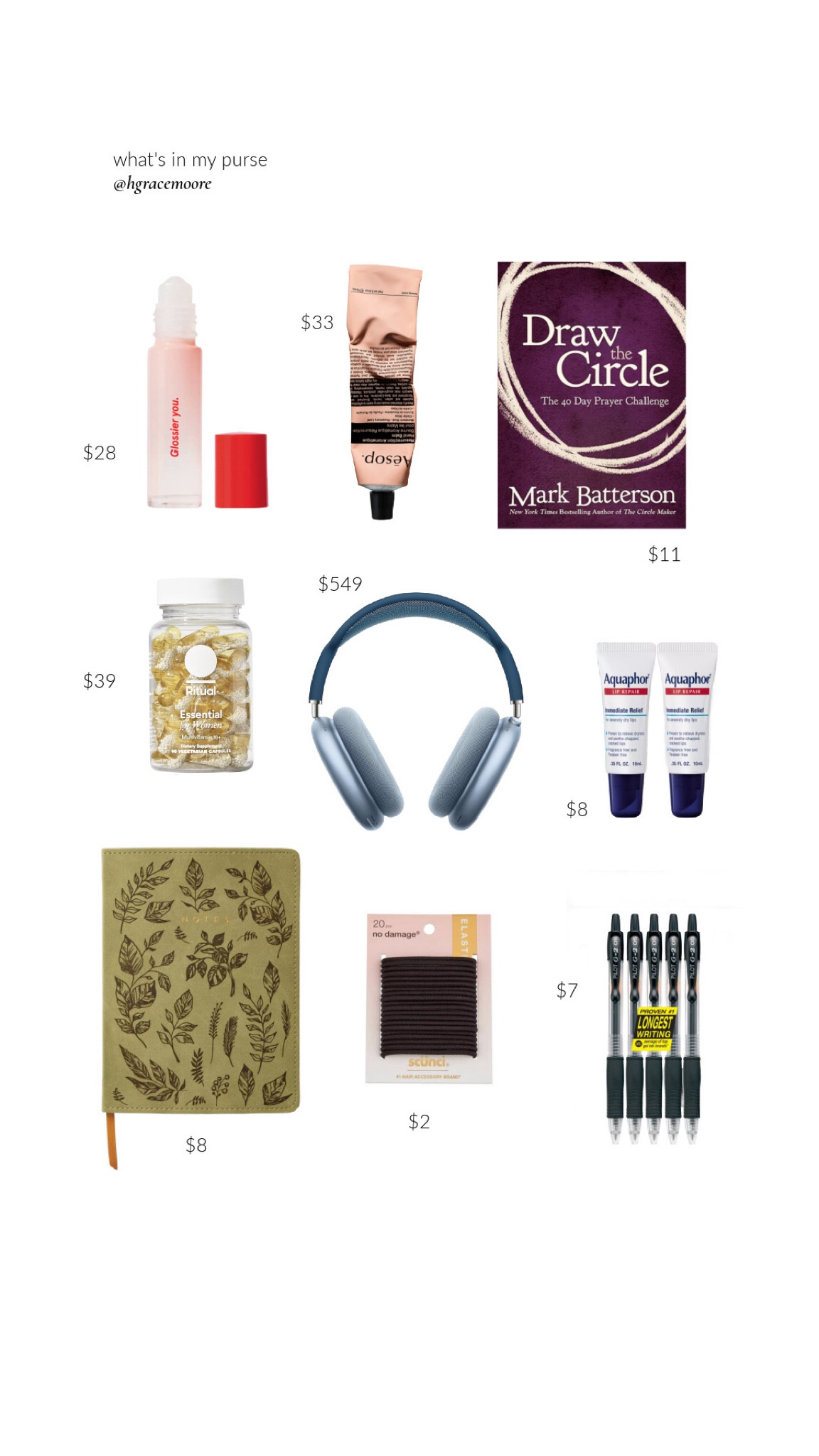 What’s in my purse ✨👜 #targetfaves #purse #notebookfind #journaling #winterfaves #recentfaves #glossier #essentials

#LTKbeauty #LTKSeasonal #LTKstyletip