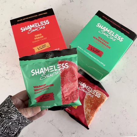Shameless Snacks are on sale ⬇️! Confession - sugar candy like Sour Watermelons are one of my biggest guilty pleasures... I was pretty skeptical on these, but they taste super similar to me, just not as sour and the servings are good sized (more than I eat in a sitting). They do have a good amount of fiber (and from reviews if you eat too many, they have "cleansing" properties 😅)! 
#ad

#LTKsalealert #LTKfindsunder50 #LTKfamily