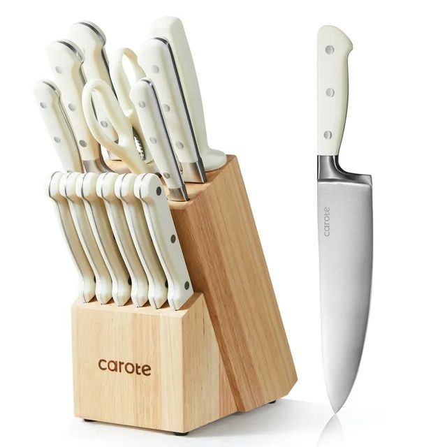 CAROTE 14 Pieces Knife Set with Wooden Block Stainless Steel Knives Dishwasher Safe with Sharp Bl... | Walmart (US)