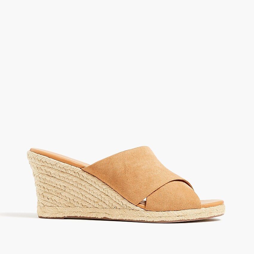 Suede crisscross mule espadrille wedges | J.Crew Factory