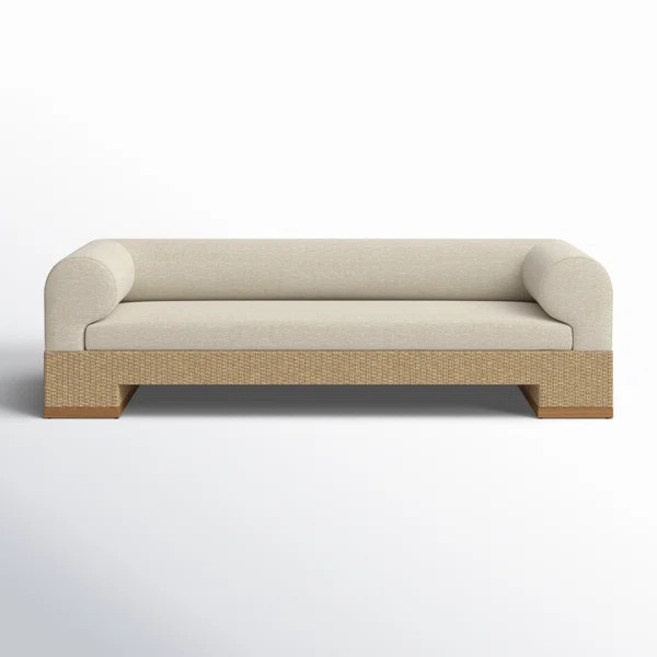 107" Outdoor Teak Patio Sofa with Cushions | AllModern