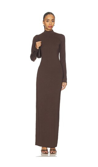 Smooth Layers Turtleneck Dress in Espresso | Revolve Clothing (Global)