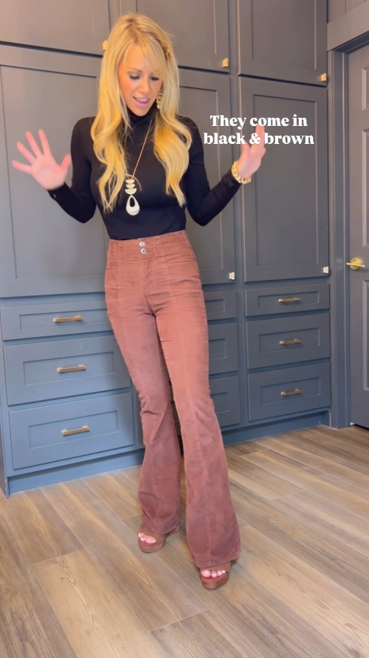 The cutest pair of corduroy pants for Fall! These come in black and brown and are under $17. I’m 5’ 5”, 120 pounds and wearing a size 2. 
I’ve linked up other pieces to create this outfit as well.

#LTKStyleTip #LTKVideo #LTKFallSale