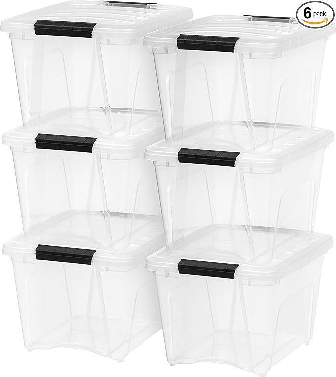 IRIS USA TB Clear Plastic Storage Bin Tote Organizing Container with Durable Lid and Secure Latch... | Amazon (US)