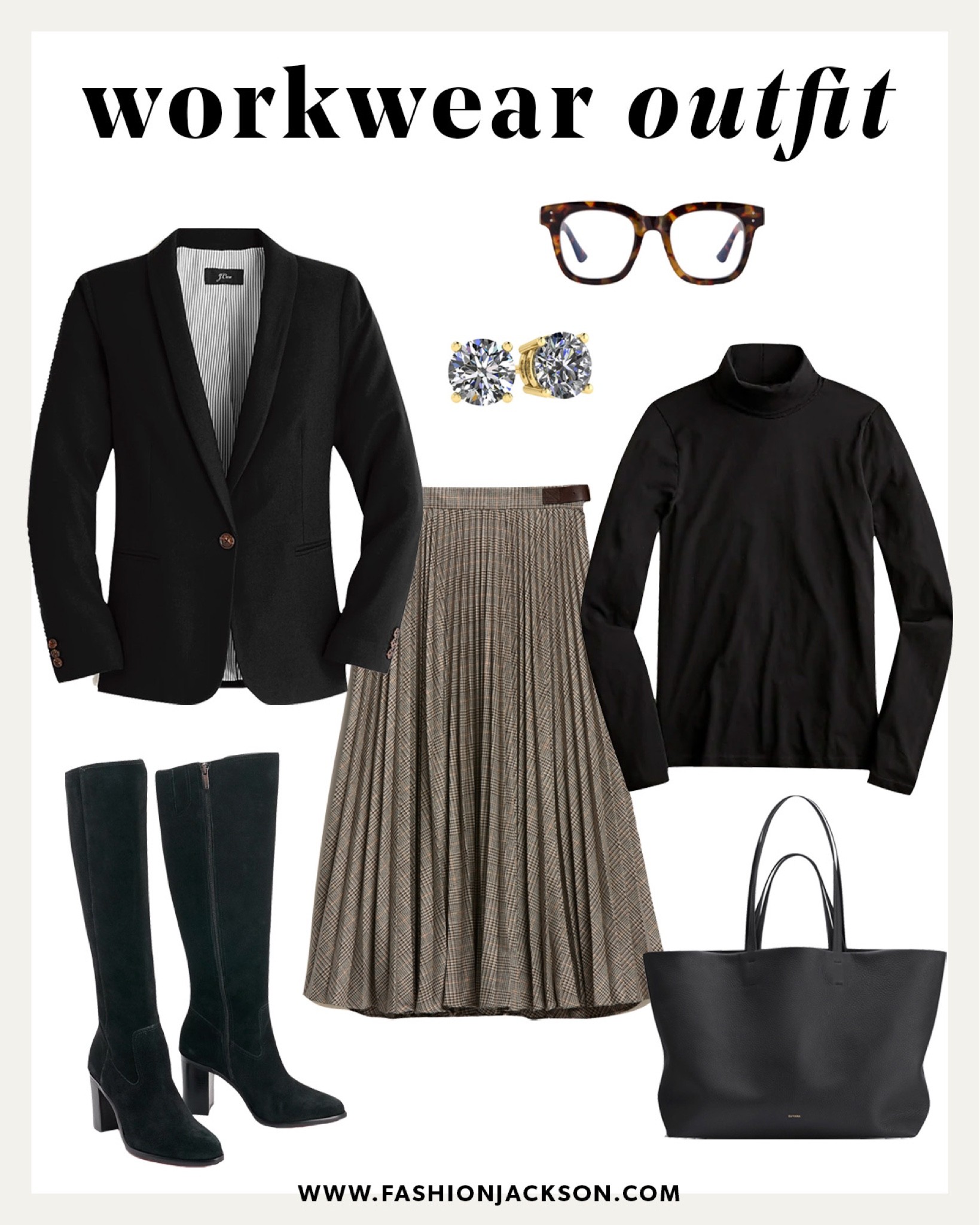 Fall workwear outfit idea #fallfashion #falloutfit #workoutfit #blazerlook #blazer #turtleneck #midiskirt #tallboots #suedeboots #businesscasual #fashionjackson

#LTKworkwear #LTKstyletip #LTKunder100