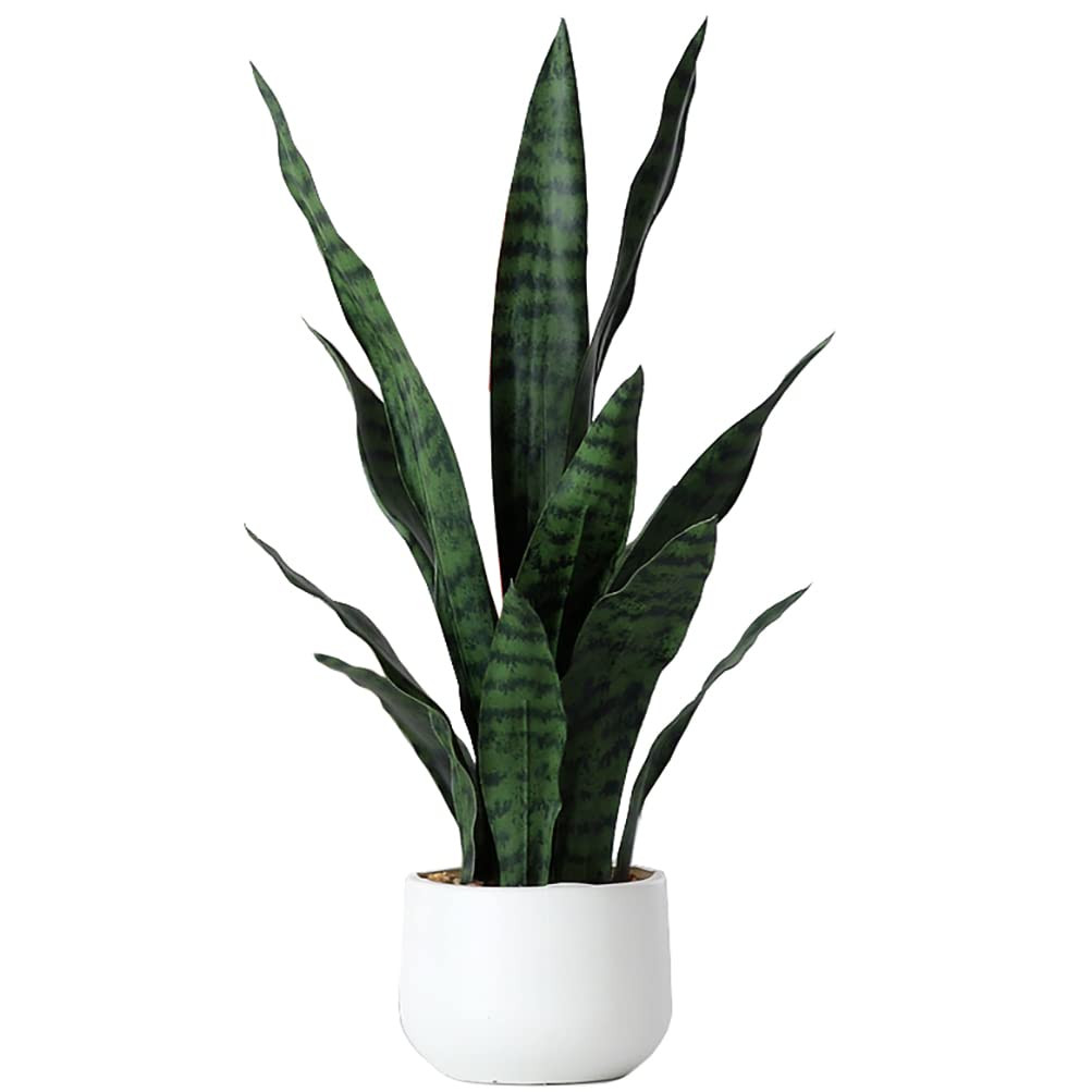 Beebel Artificial Snake Plant 22 Inch Fake Sansevieria Fake Agave Potted Plants Plastic Greenery ... | Amazon (US)