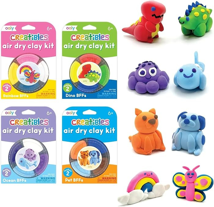Ooly Air Dry Clay for Kids, 16 Colors Modeling Clay in 4 Tubs, Play Dough Gifts for Kids, Craft S... | Amazon (US)