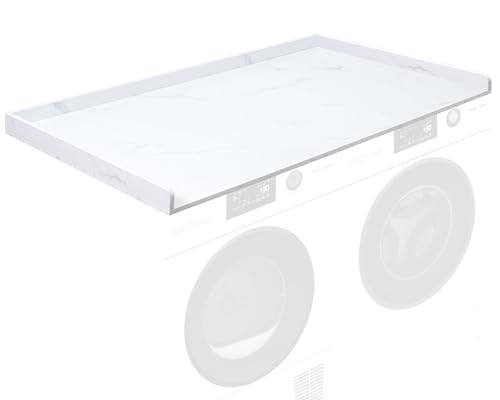 Life Finds 54 inch Washer Dryer Countertop with Safety Ledge for Laundry Room Organization, White Marble Pattern, LF-WDCT1WM | Amazon (US)