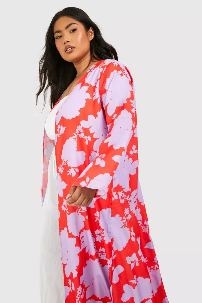 Plus Bright Ditsy Floral Kimono | Boohoo.com (US & CA)