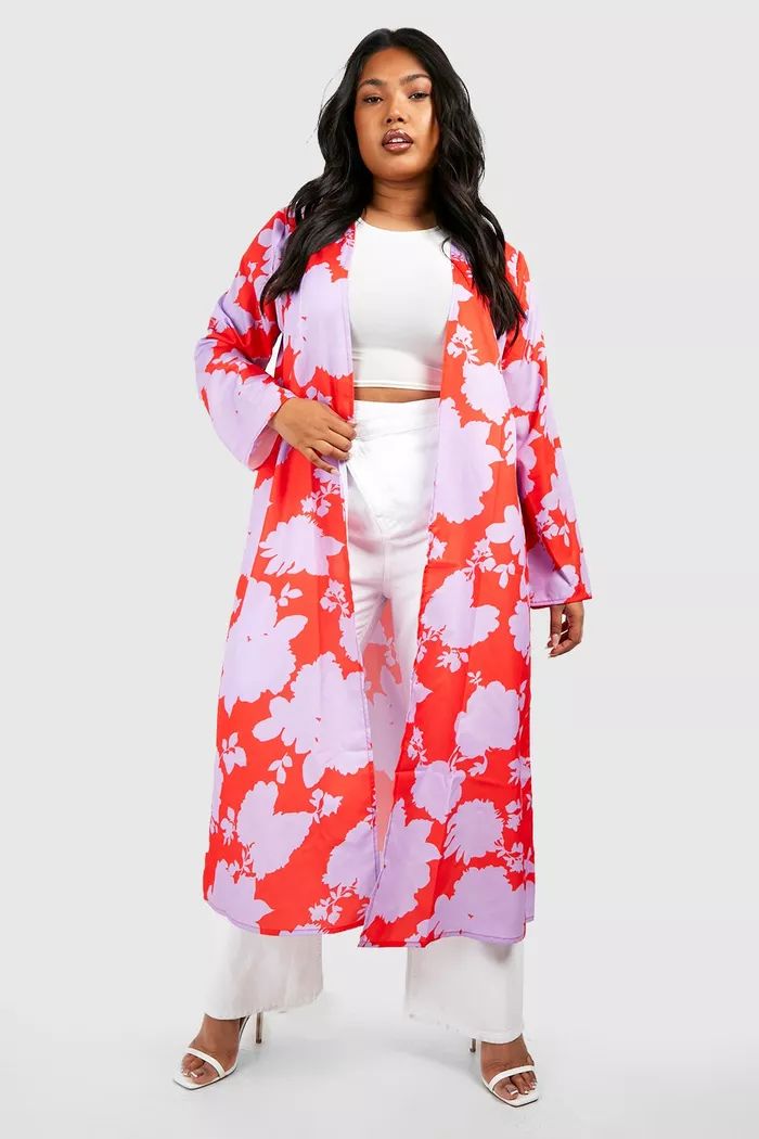 Plus Bright Ditsy Floral Kimono | Boohoo.com (US & CA)