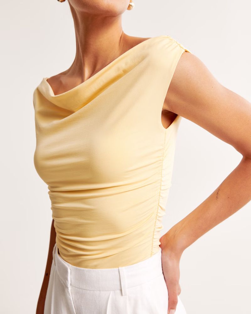 Women's Off-The-Shoulder Ruched Top | Women's New Arrivals | Abercrombie.com | Abercrombie & Fitch (US)