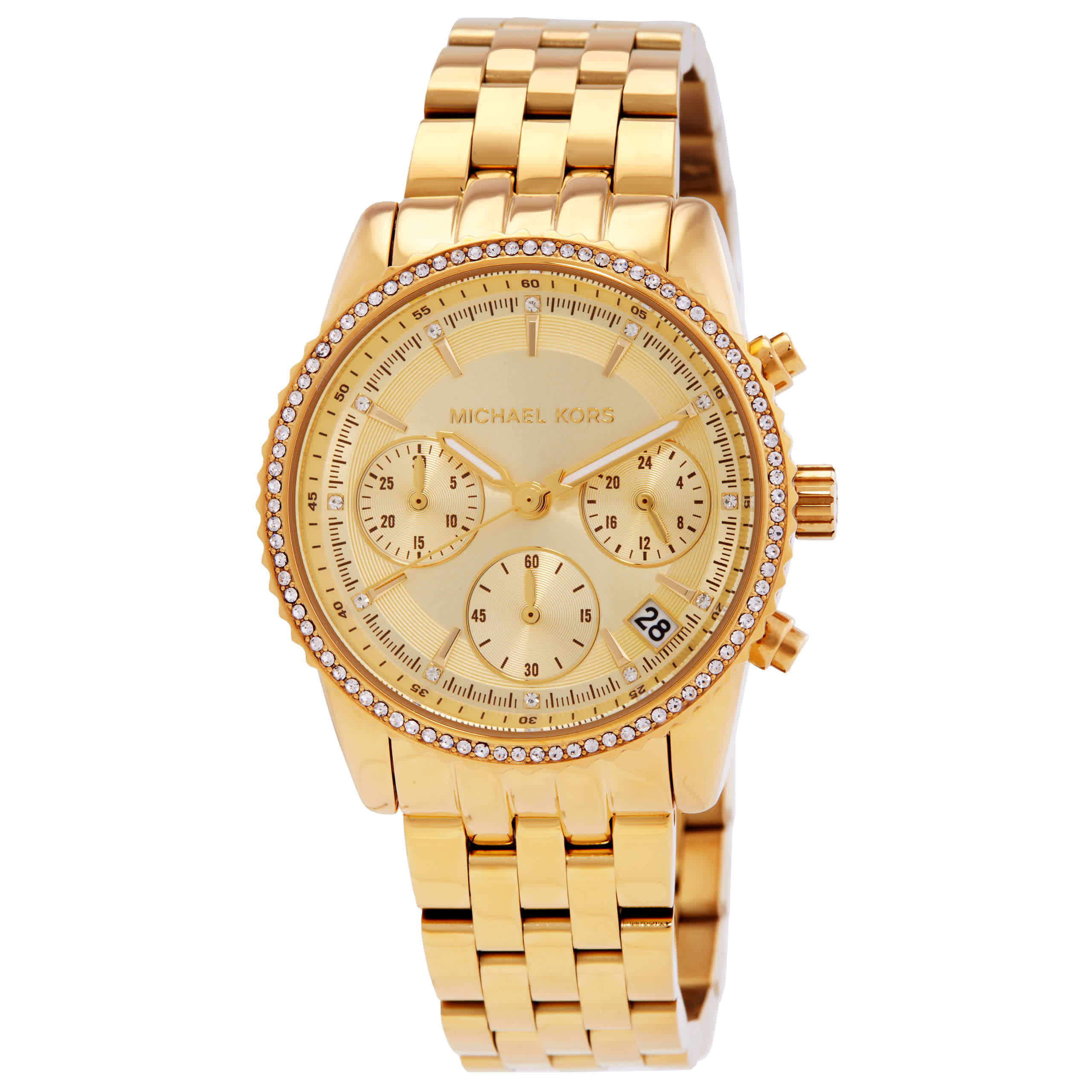 Michael Kors Mini Bryant Chronograph Quartz Gold Dial Ladies Watch MK7530 | Jomashop.com & JomaDeals.com