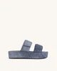Lexi Denim Embossed Sandal - Blue | JW PEI US