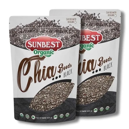 Organic Black Chia Seeds – 2 Pack (16oz ea) by Sunbest Organic – USDA Organic Seeds | Walmart (US)