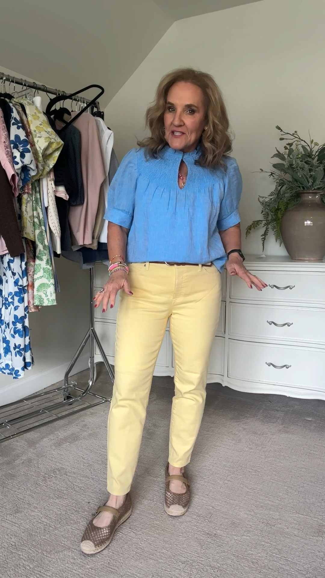 Talbots sale runs through tonight! 
Butter yellow slim straight jeans size 8P
100% linen top size medium, also has a matching skirt I'll link it too!
My espadrilles are super comfy! Love the maryjane style.


Spring casual style 

 

#LTKOver40 #LTKPetite #LTKWatchNow