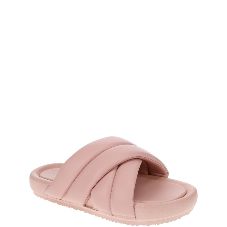 No Boundaries Women's Crossband Slide Sandal (Wide Width Available) - Walmart.com | Walmart (US)