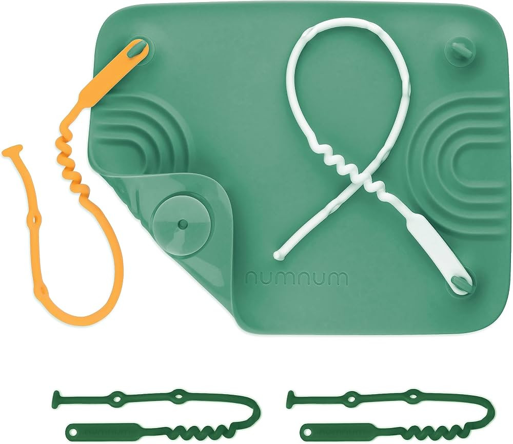 NumNum Silicone Placemat w/Pincer Grasp Grooves for Toddlers, Baby, & Kids - 4 Attachable Tethers... | Amazon (US)
