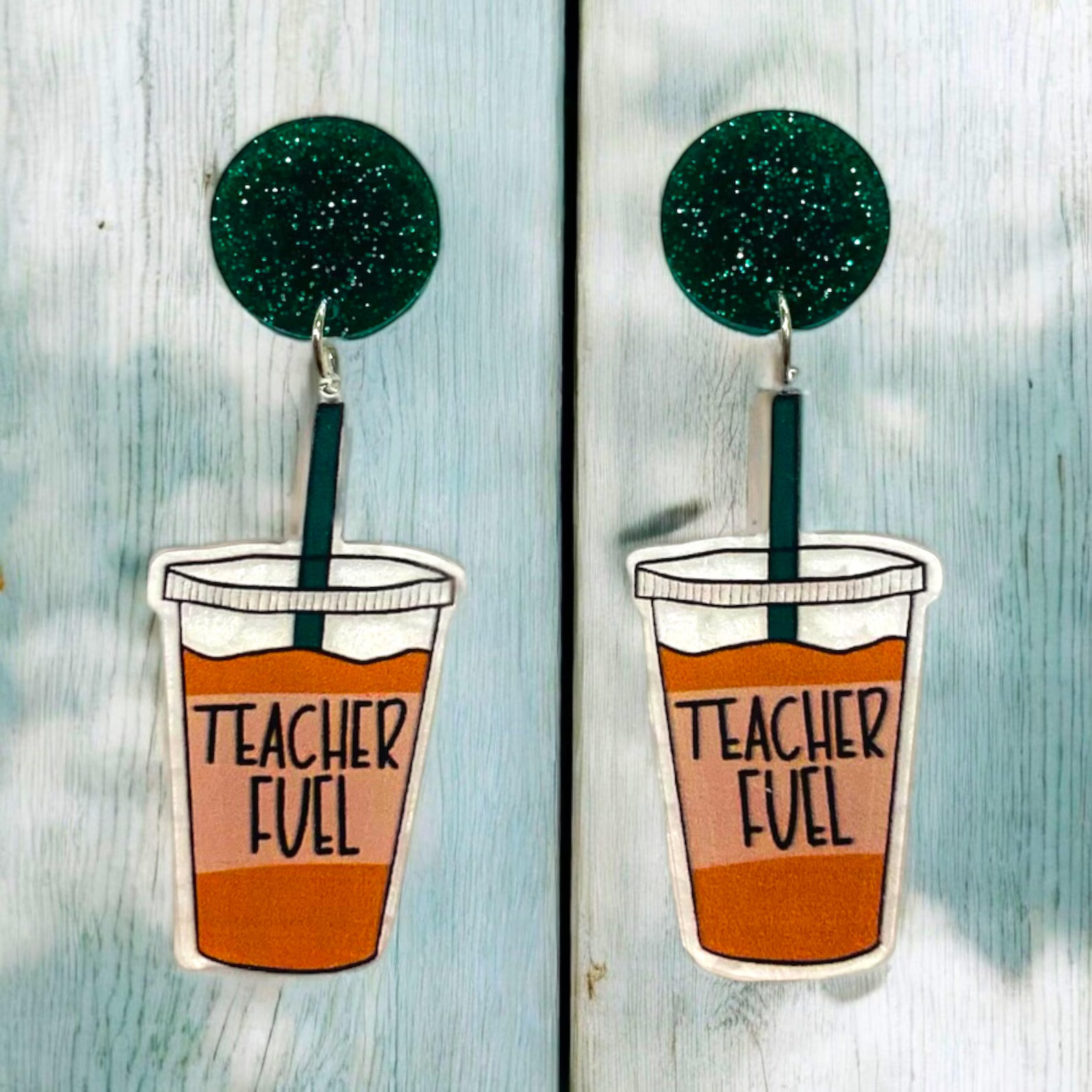 Coffee Teacher Earrings, Teacher Fuel / Teacher Acrylic Earrings /teacher Gifts/ Teacher Earrings... | Etsy (US)