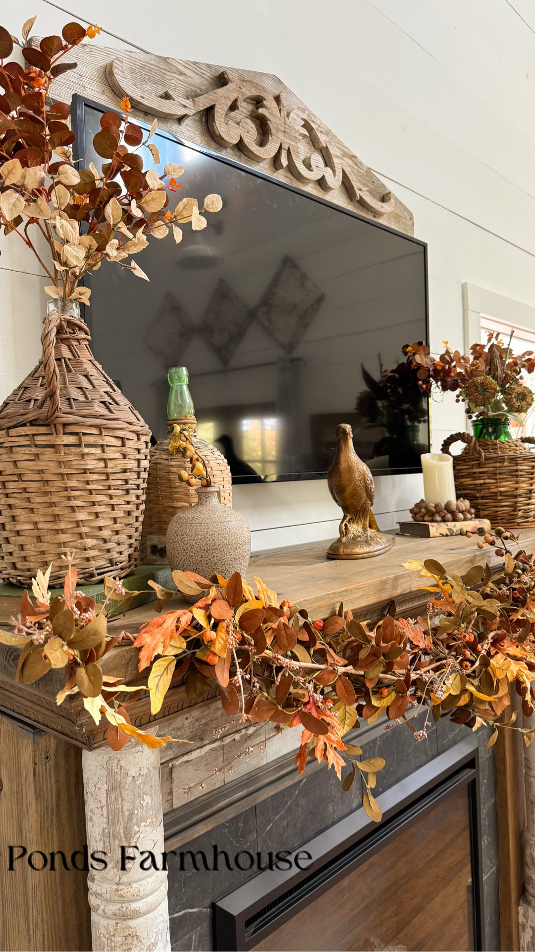 Vintage Textured Fall Mantel Decor 

#LTKHome #LTKSeasonal