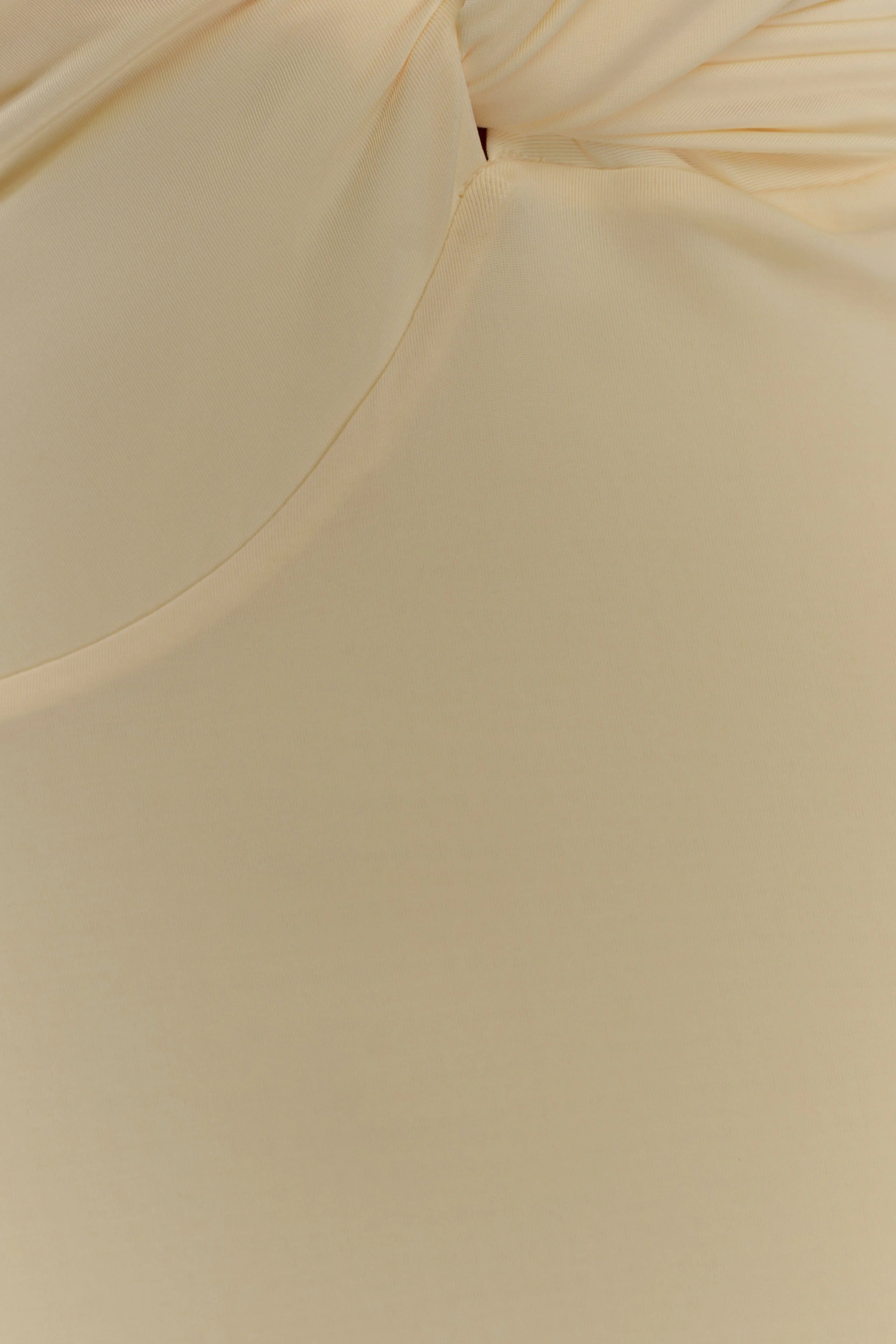 Stella Draped Slinky Maxi Dress - Pale Lemon | MESHKI US