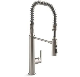 Kohler K-24982-VS Purist 1.5 GPM Single Hole Pre-Rinse Kitchen Faucet with Sweep Spray, DockNetik... | Build.com, Inc.