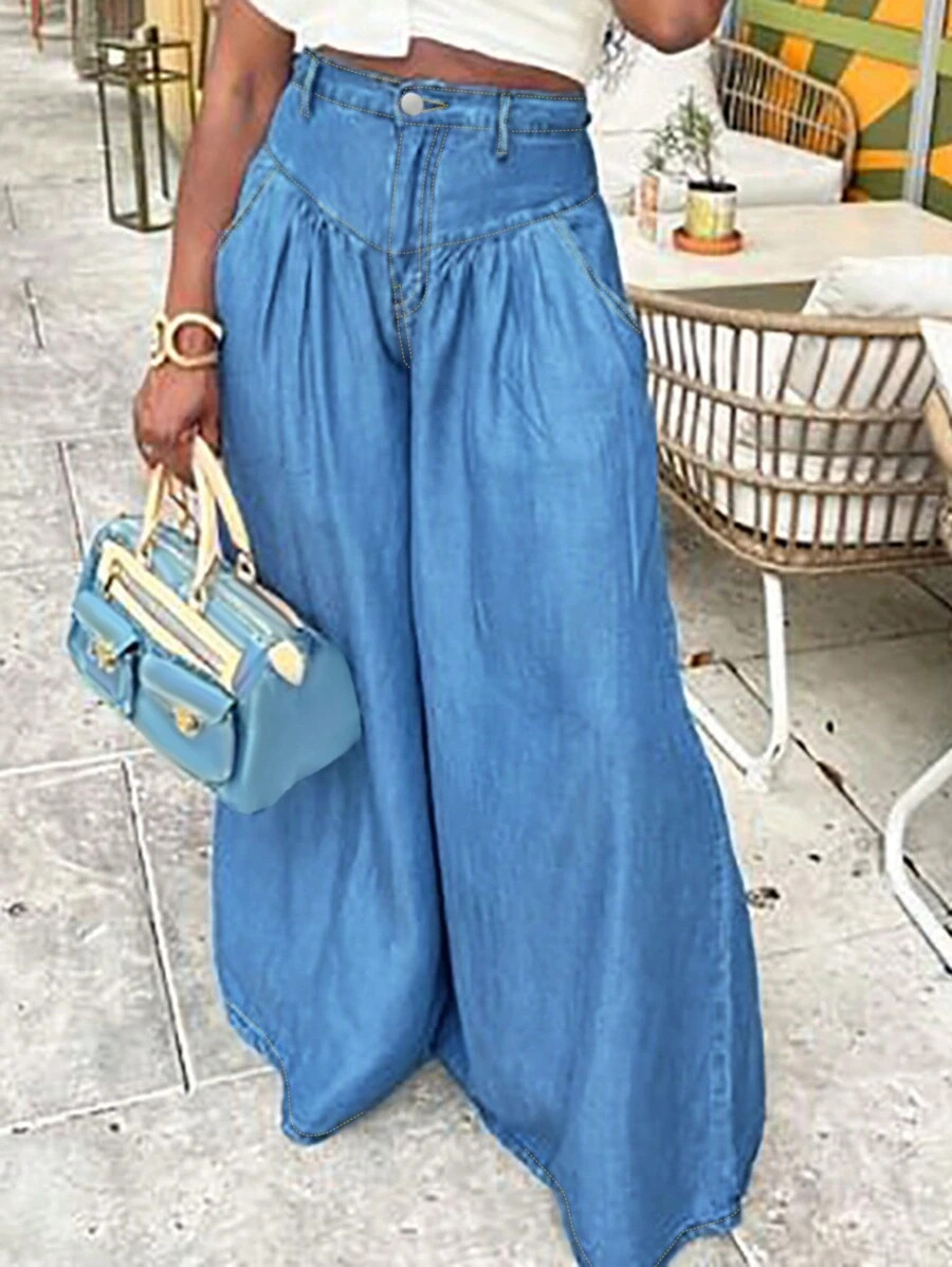 Women's Casual Wide Leg Long Pants - Fashionable And Versatile Loose Fit Trousers For Daily Wear ... | SHEIN