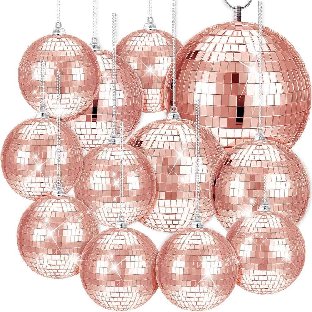12 Pack Disco Ball Mirror Ball with Hanging Ring for Fun Retro Disco Party Decorations Party DJ L... | Amazon (US)