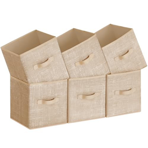 SONGMICS Storage Cubes, 11-Inch Non-Woven Fabric Bins with Double Handles, Set of 6, Closet Organ... | Amazon (US)